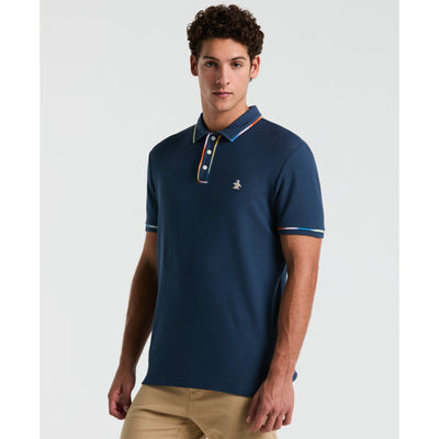 Organic Cotton Space Dyed Mesh Polo Shirt (Sargasso Sea) 