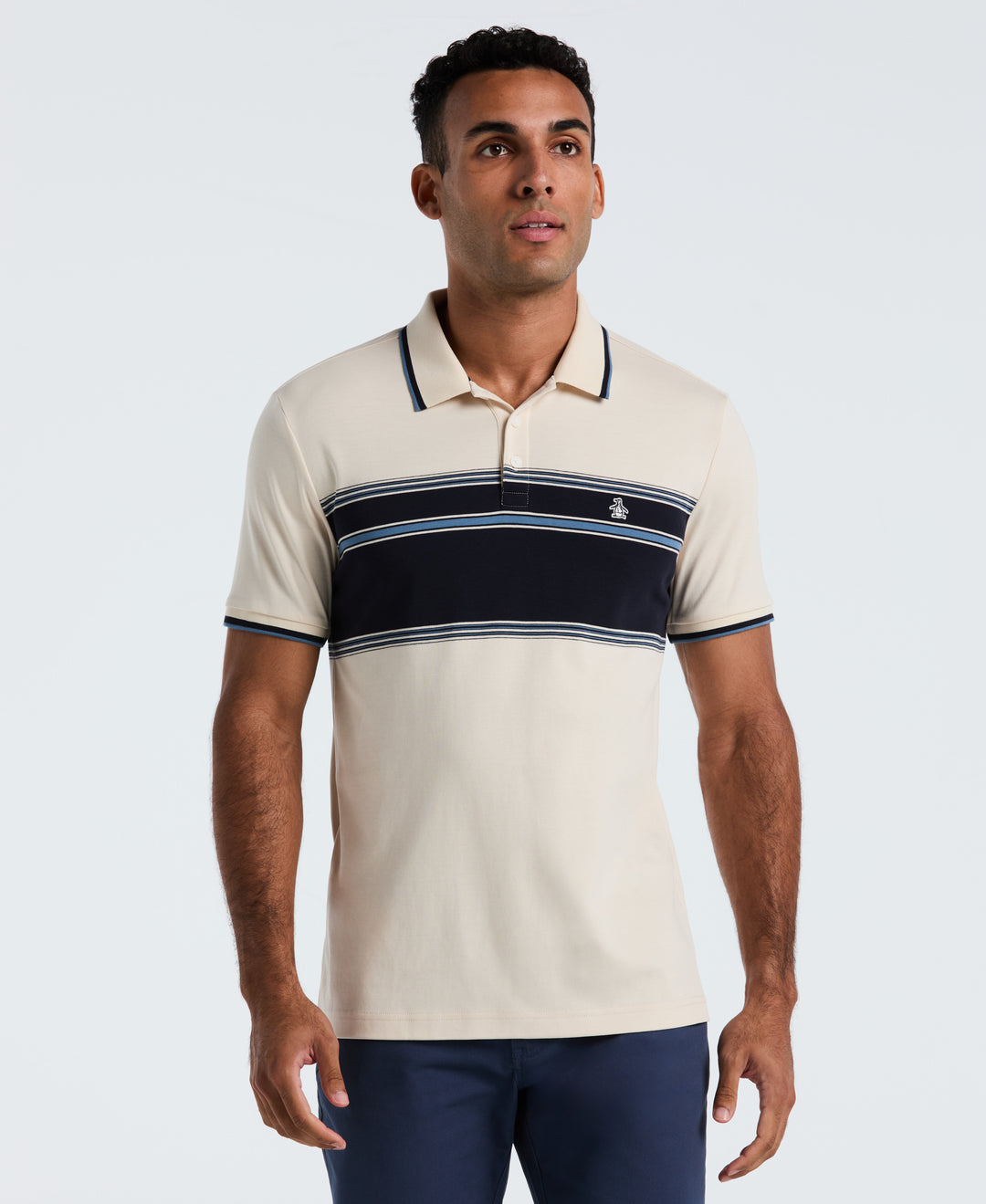 Cotton Engineered Stripe Polo (Birch) 
