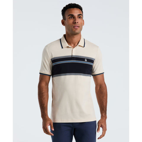 Cotton Engineered Stripe Polo (Birch) 