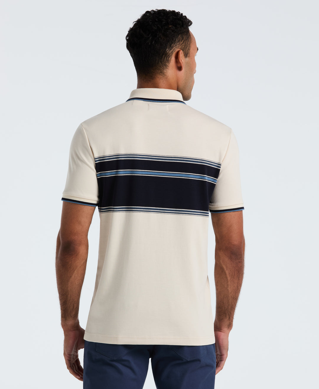 Cotton Engineered Stripe Polo (Birch) 