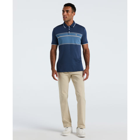 Cotton Engineered Stripe Polo (Sargasso Sea) 