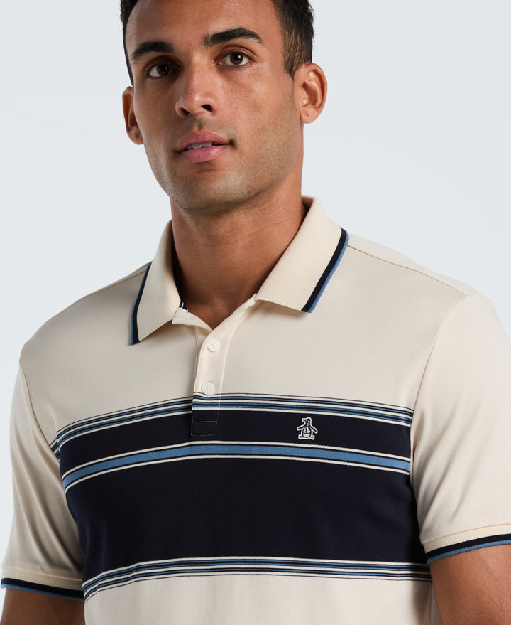 Cotton Engineered Stripe Polo (Birch) 