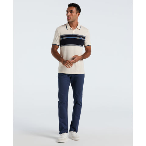 Cotton Engineered Stripe Polo (Birch) 