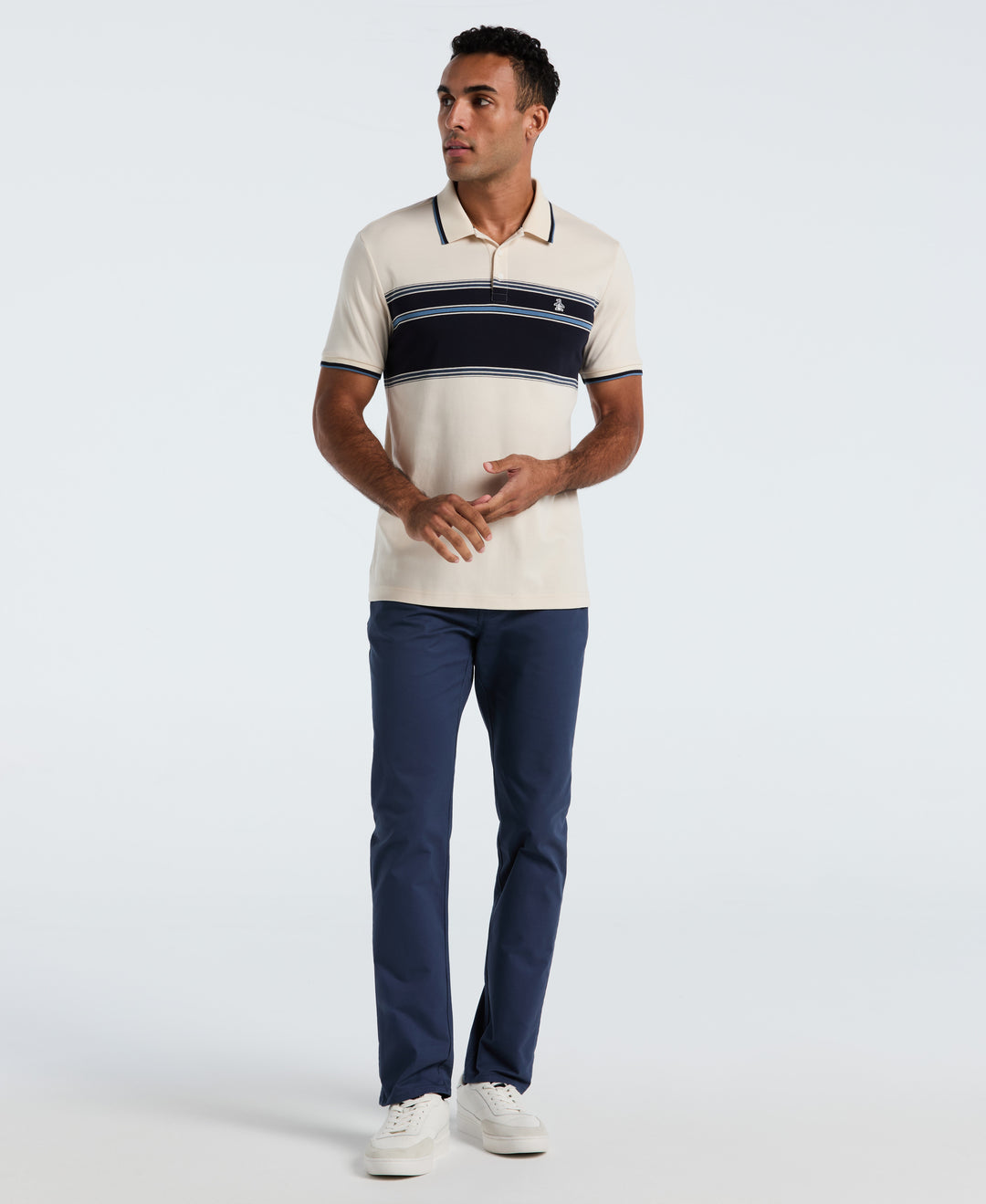Cotton Engineered Stripe Polo (Birch) 