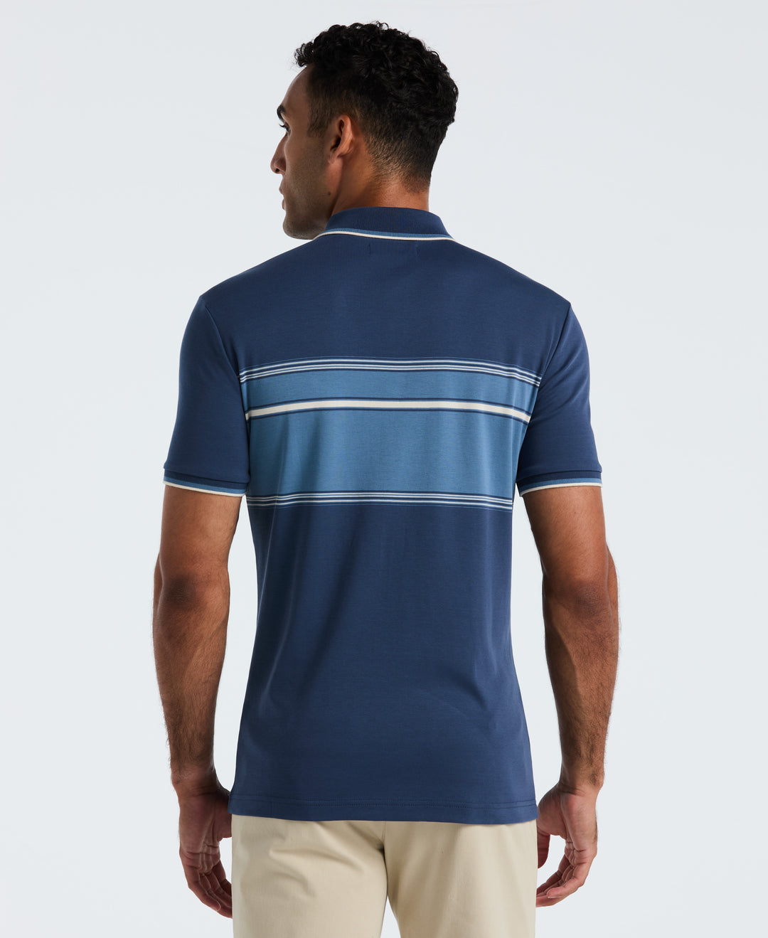 Cotton Engineered Stripe Polo (Sargasso Sea) 