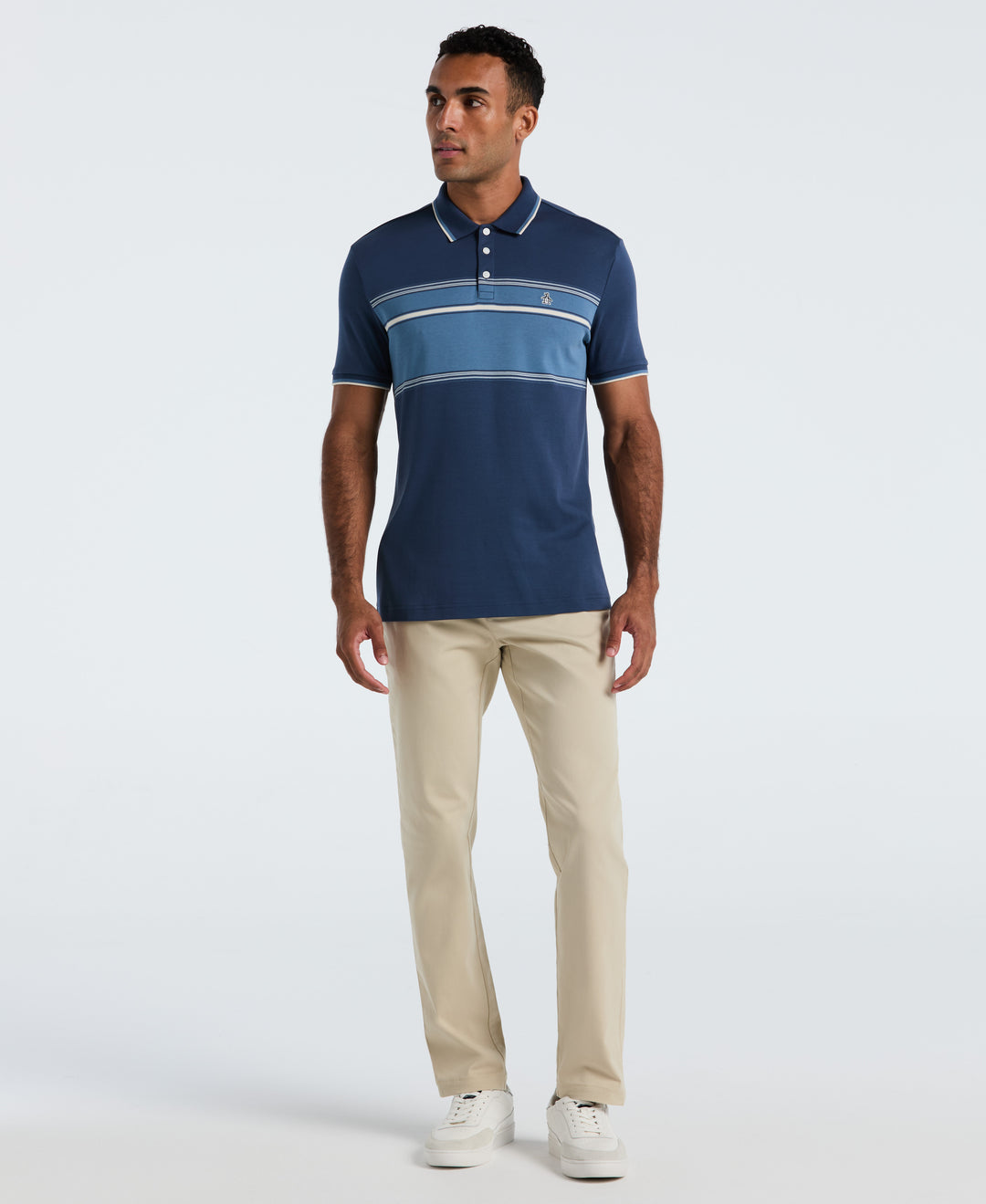 Cotton Engineered Stripe Polo (Sargasso Sea) 
