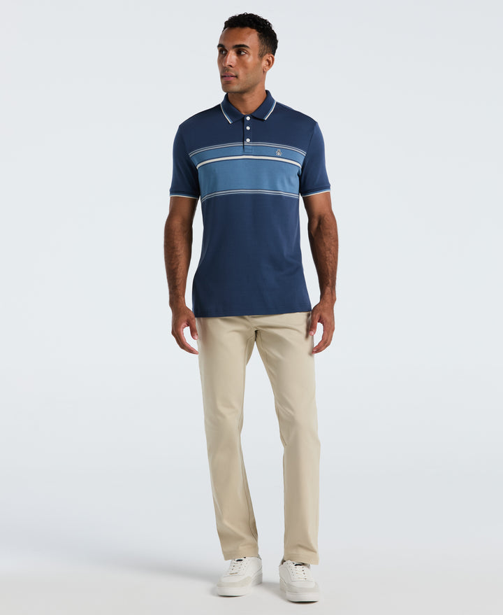 Cotton Engineered Stripe Polo (Sargasso Sea) 