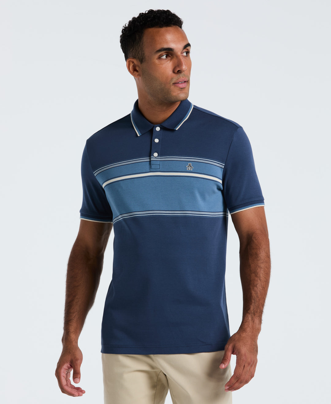 Cotton Engineered Stripe Polo (Sargasso Sea) 