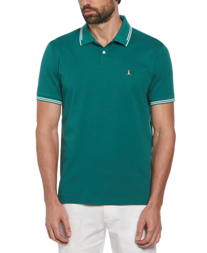 Organic Interlock Tipped Polo (Antique Green) 
