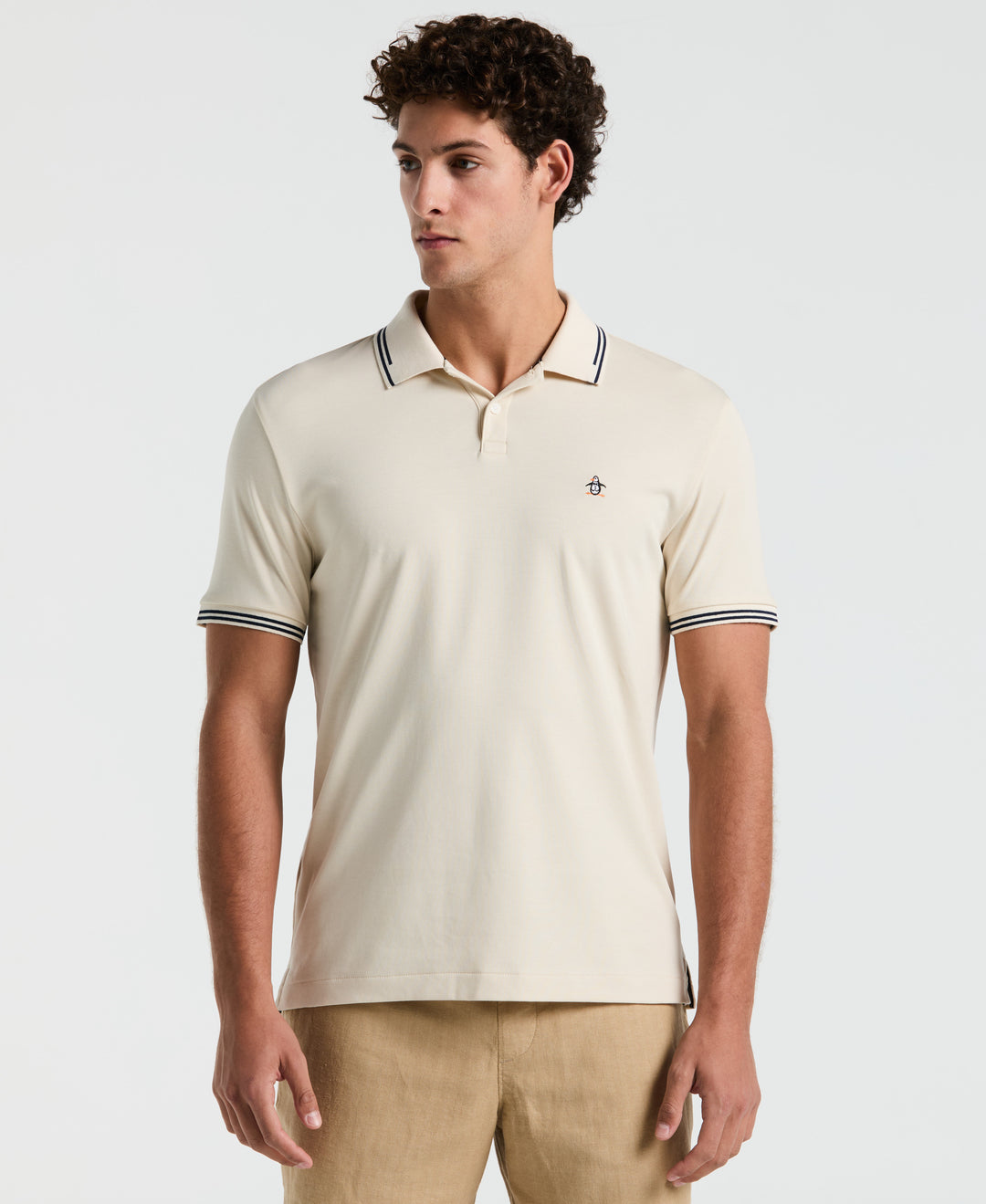 Organic Interlock Tipped Polo (Birch) 