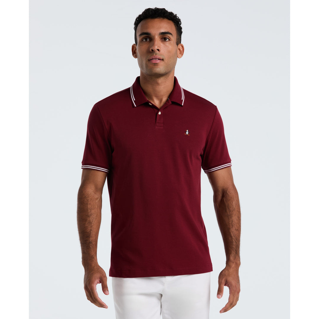 Organic Interlock Tipped Polo (Cabernet) 