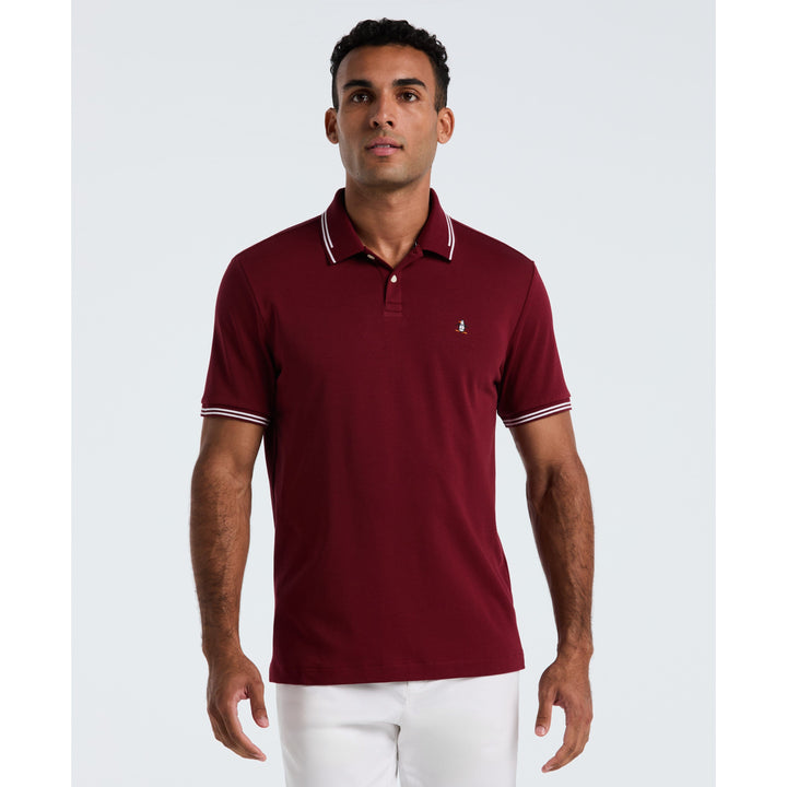 Organic Interlock Tipped Polo (Cabernet) 