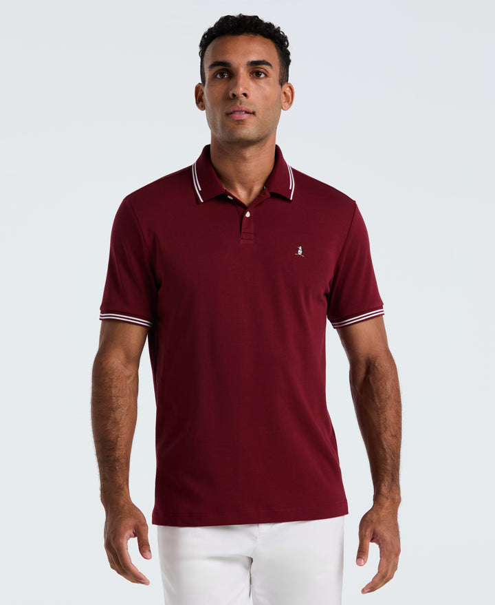 Organic Interlock Tipped Polo (Cabernet) 