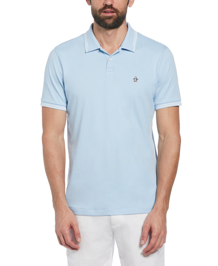 Organic Interlock Tipped Polo (Cerulean) 