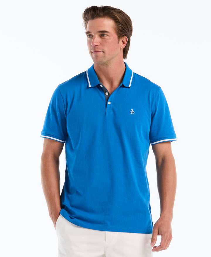Organic Interlock Tipped Polo (Classic Blue) 