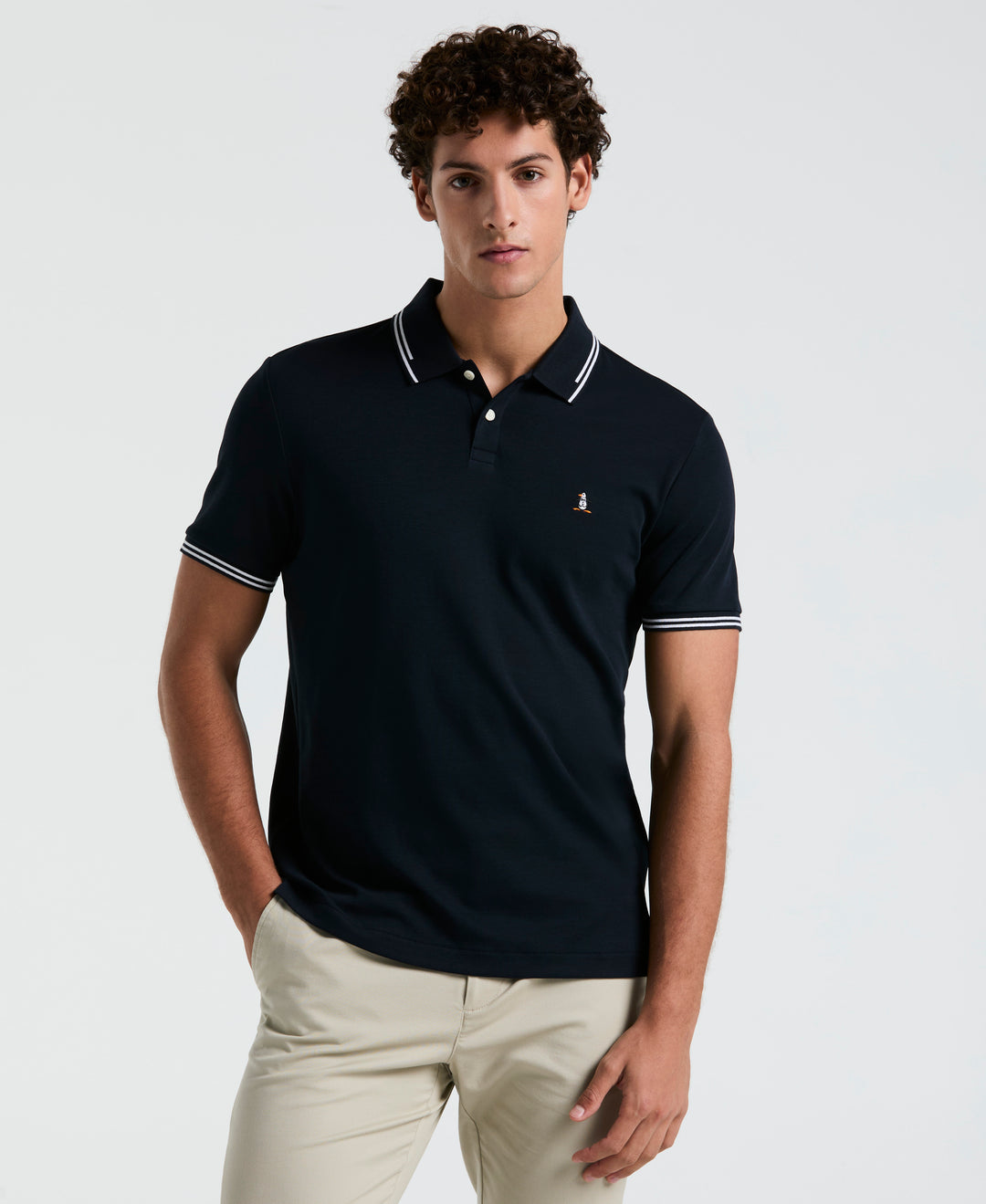 Organic Interlock Tipped Polo (Dark Sapphire) 