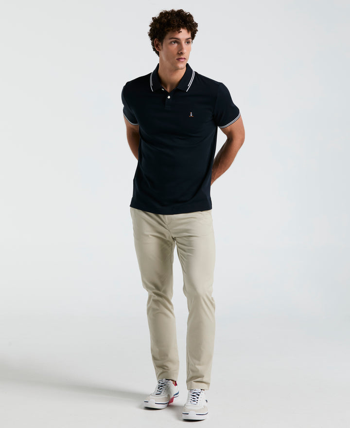 Organic Interlock Tipped Polo (Dark Sapphire) 