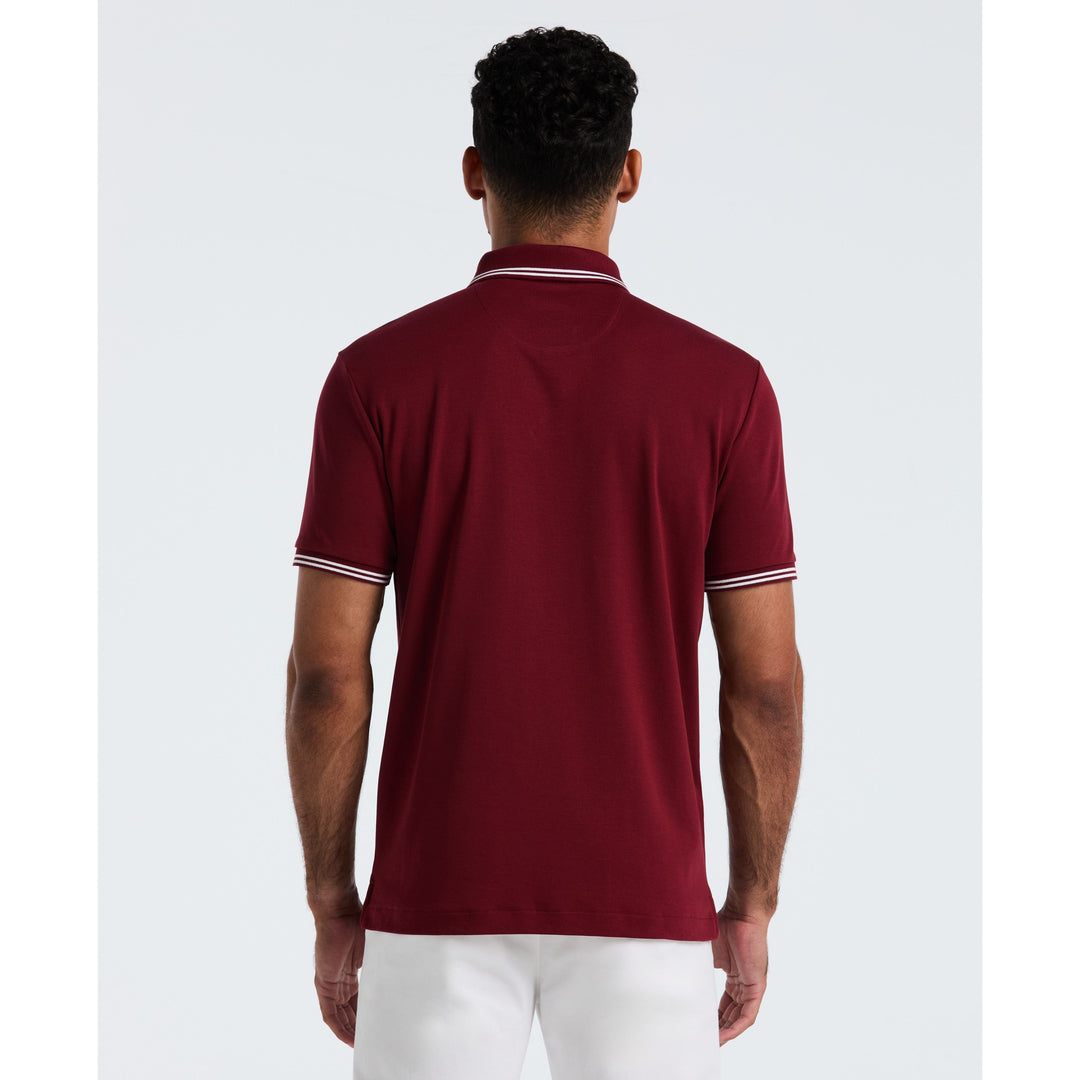 Organic Interlock Tipped Polo (Cabernet) 