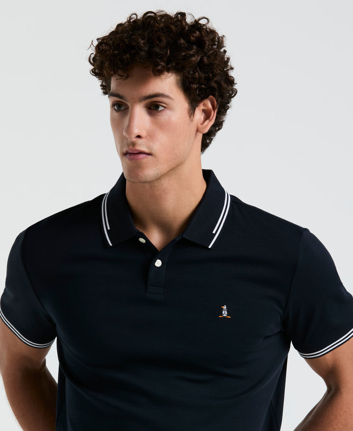 Organic Interlock Tipped Polo (Dark Sapphire) 
