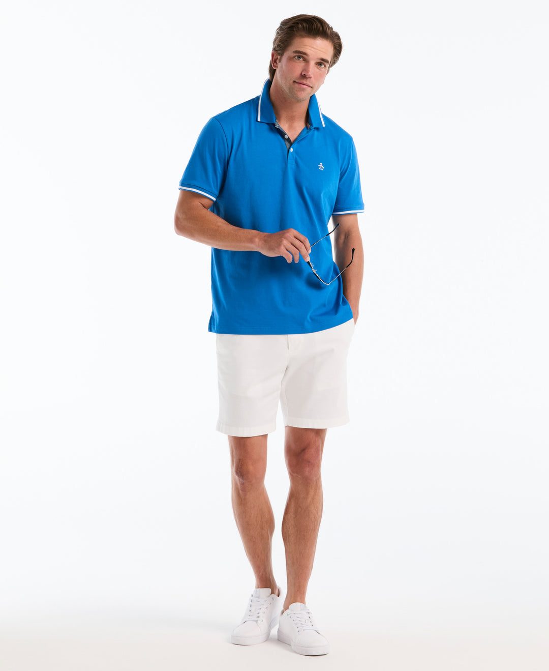 Organic Interlock Tipped Polo (Classic Blue) 