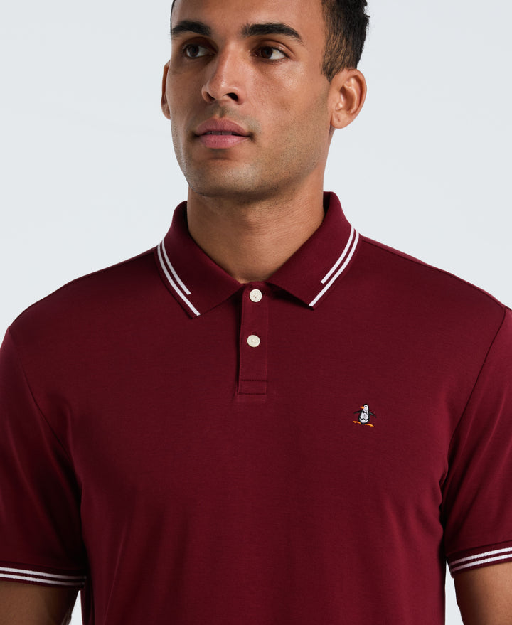 Organic Interlock Tipped Polo (Cabernet) 