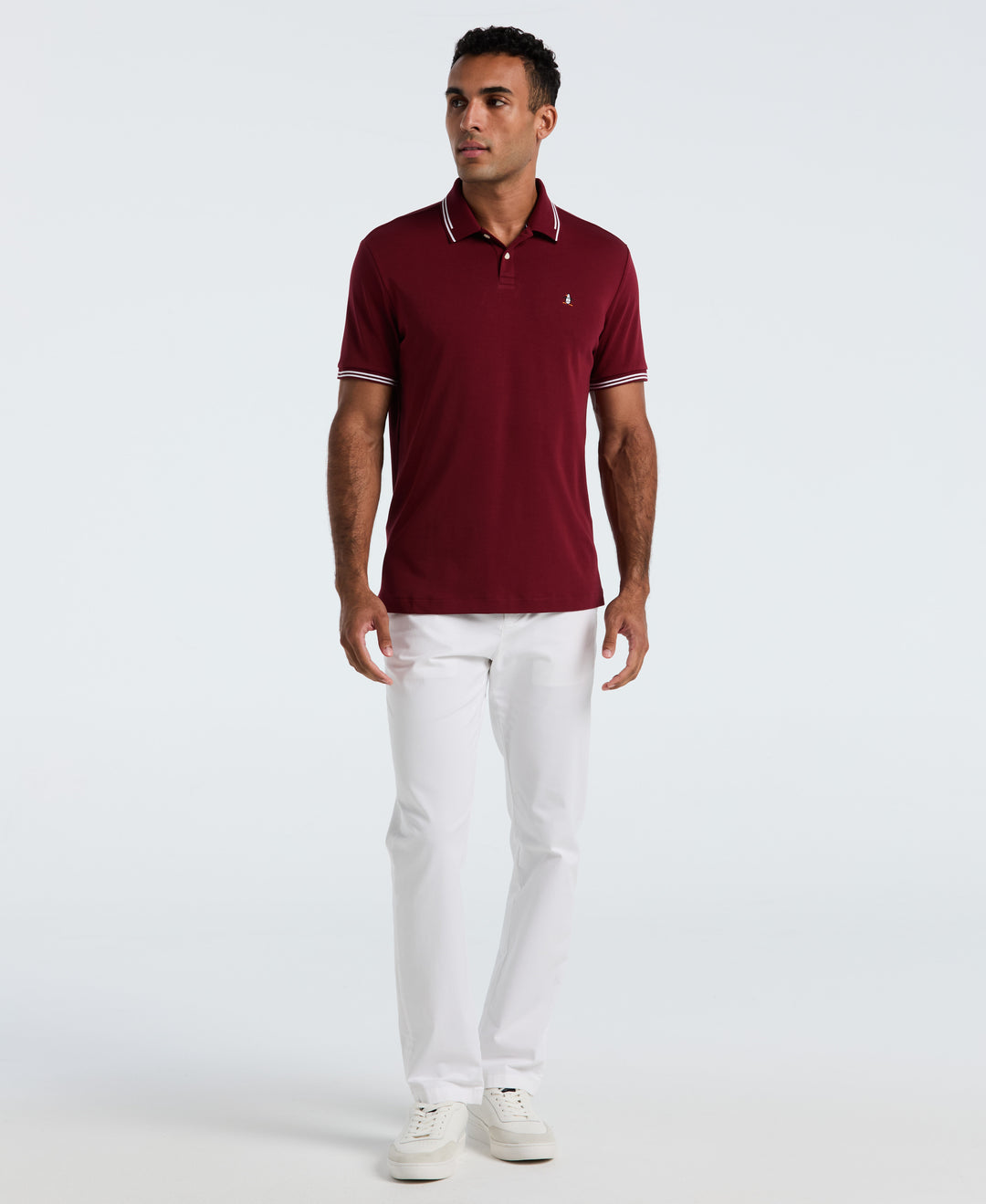 Organic Interlock Tipped Polo (Cabernet) 