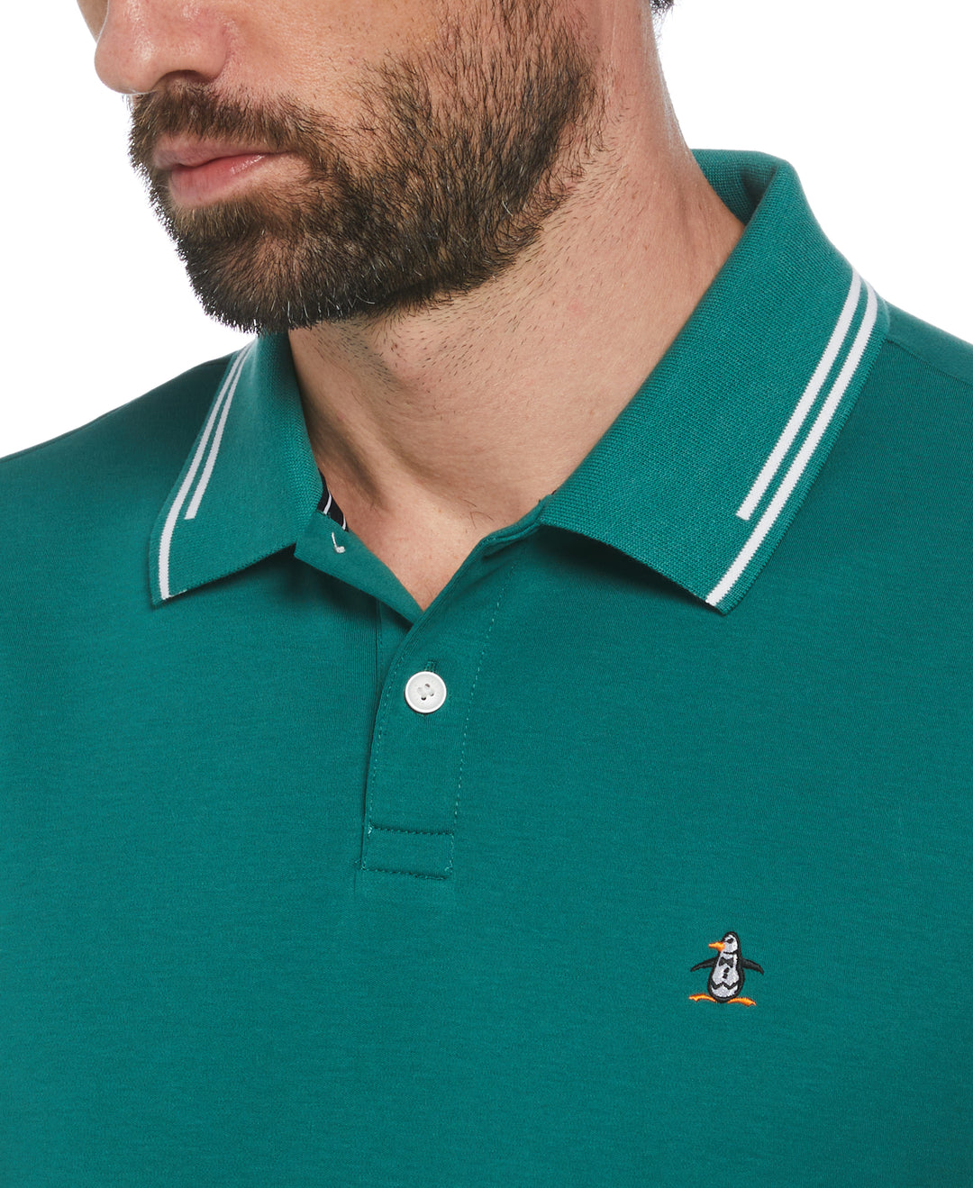 Organic Interlock Tipped Polo (Antique Green) 