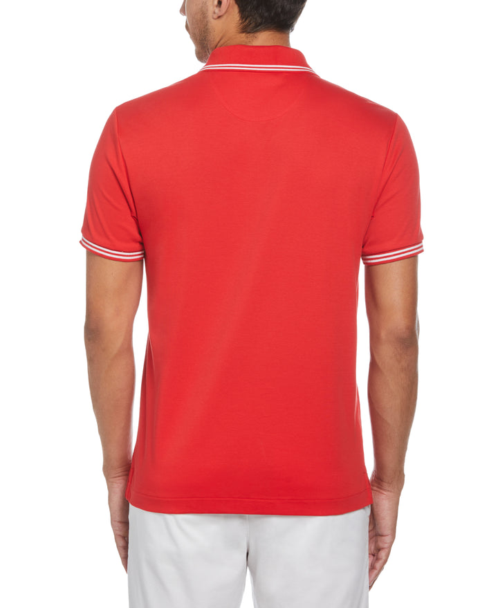 Organic Interlock Tipped Polo (Racing Red) 