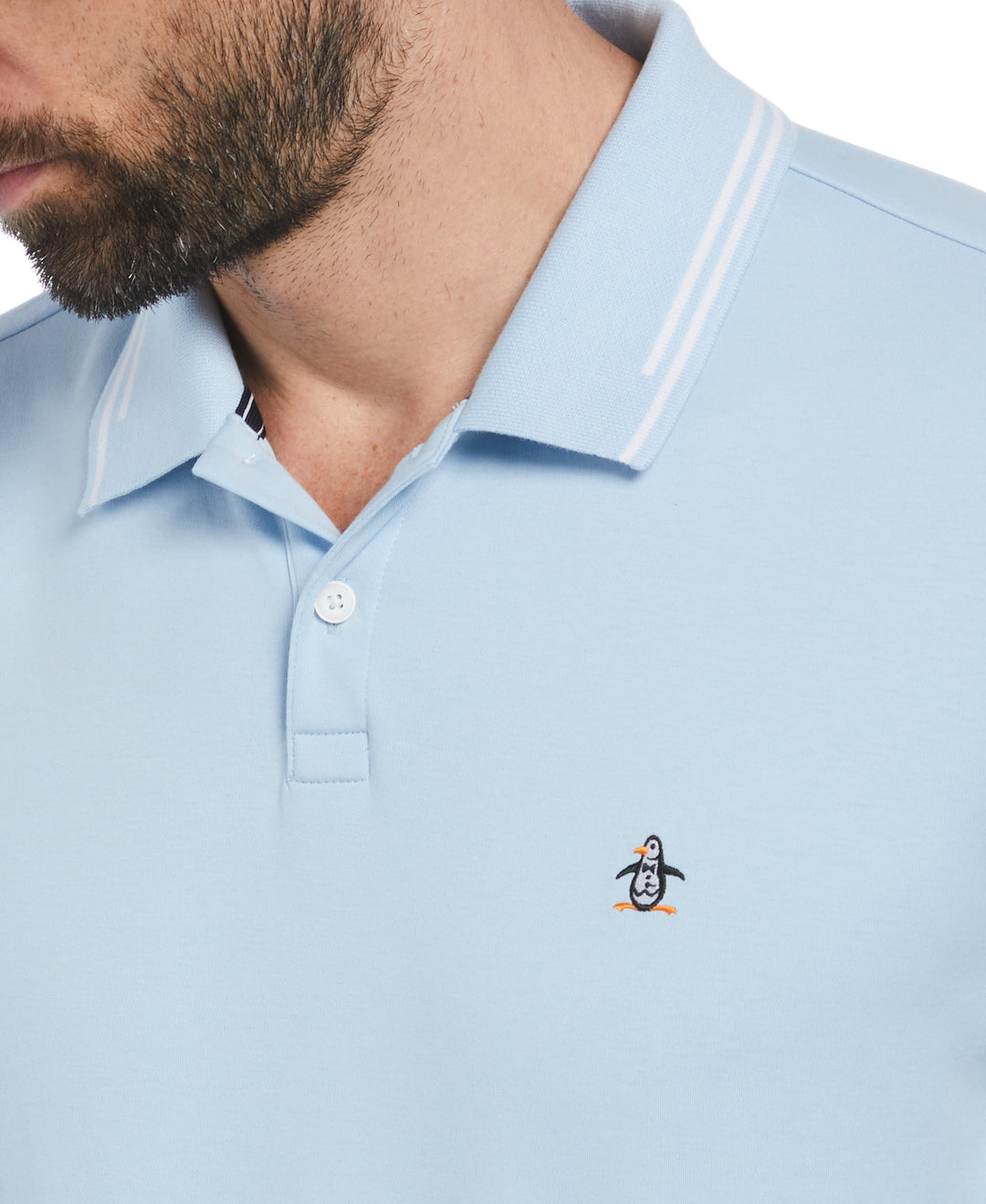 Organic Interlock Tipped Polo (Cerulean) 