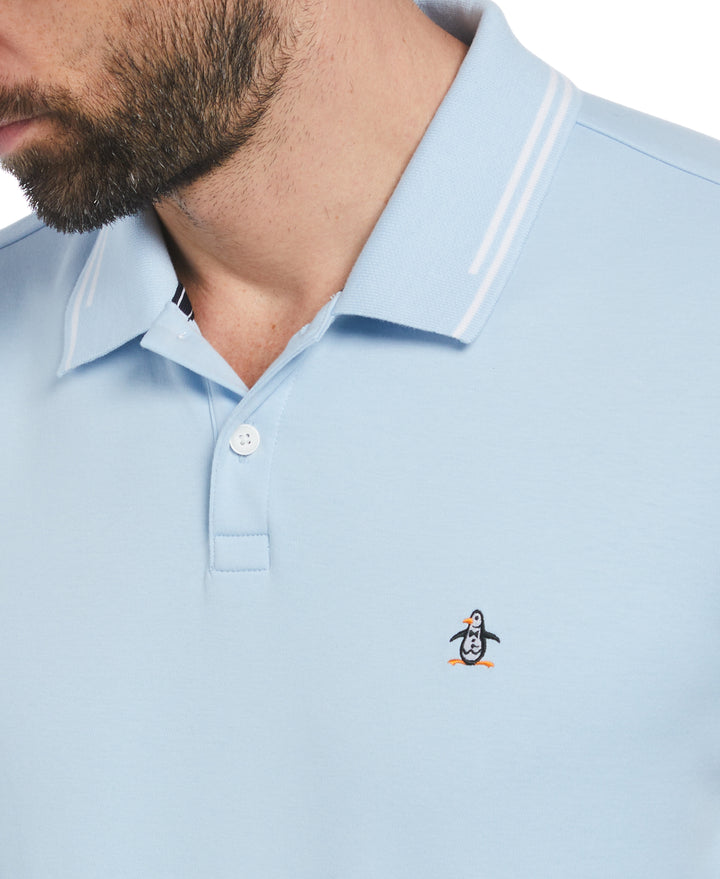 Organic Interlock Tipped Polo (Cerulean) 