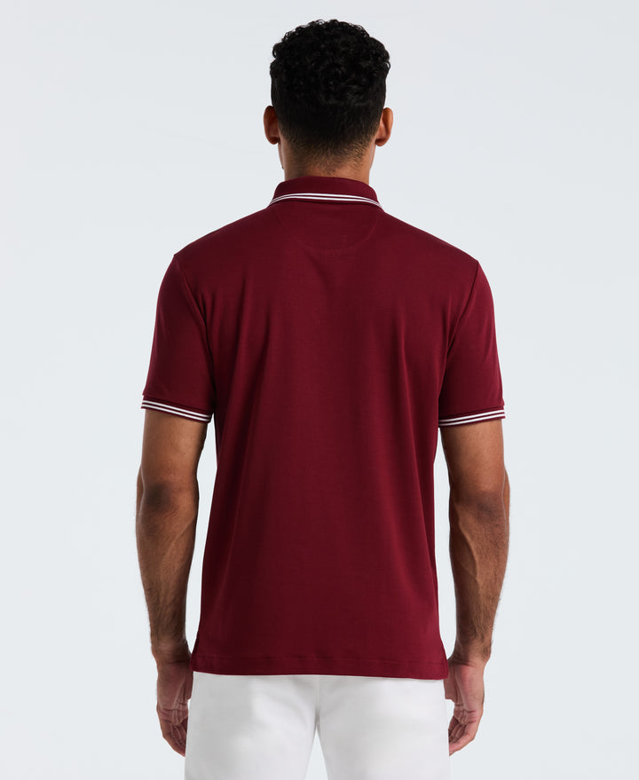 Organic Interlock Tipped Polo (Cabernet) 
