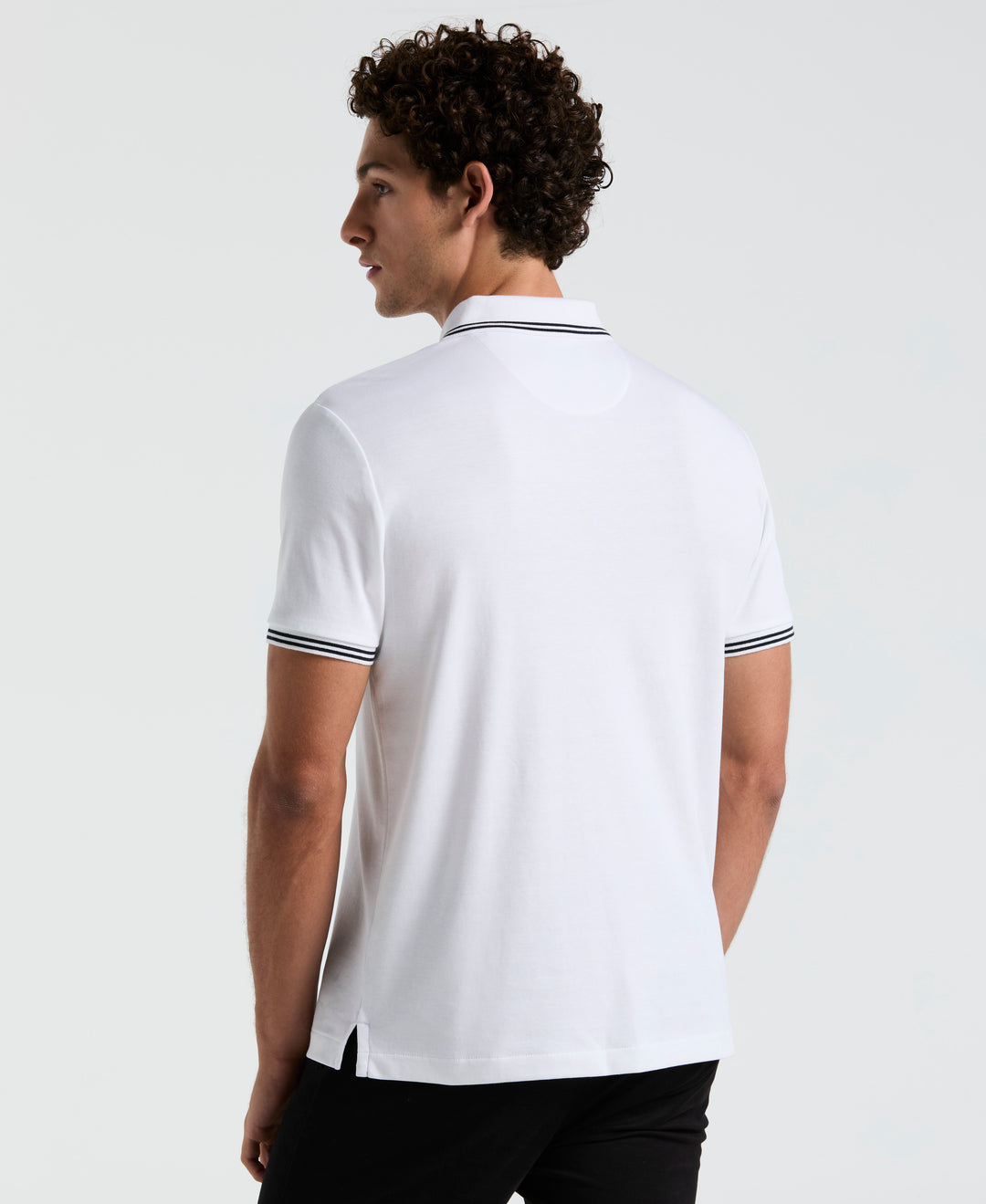 Organic Interlock Tipped Polo (Bright White) 