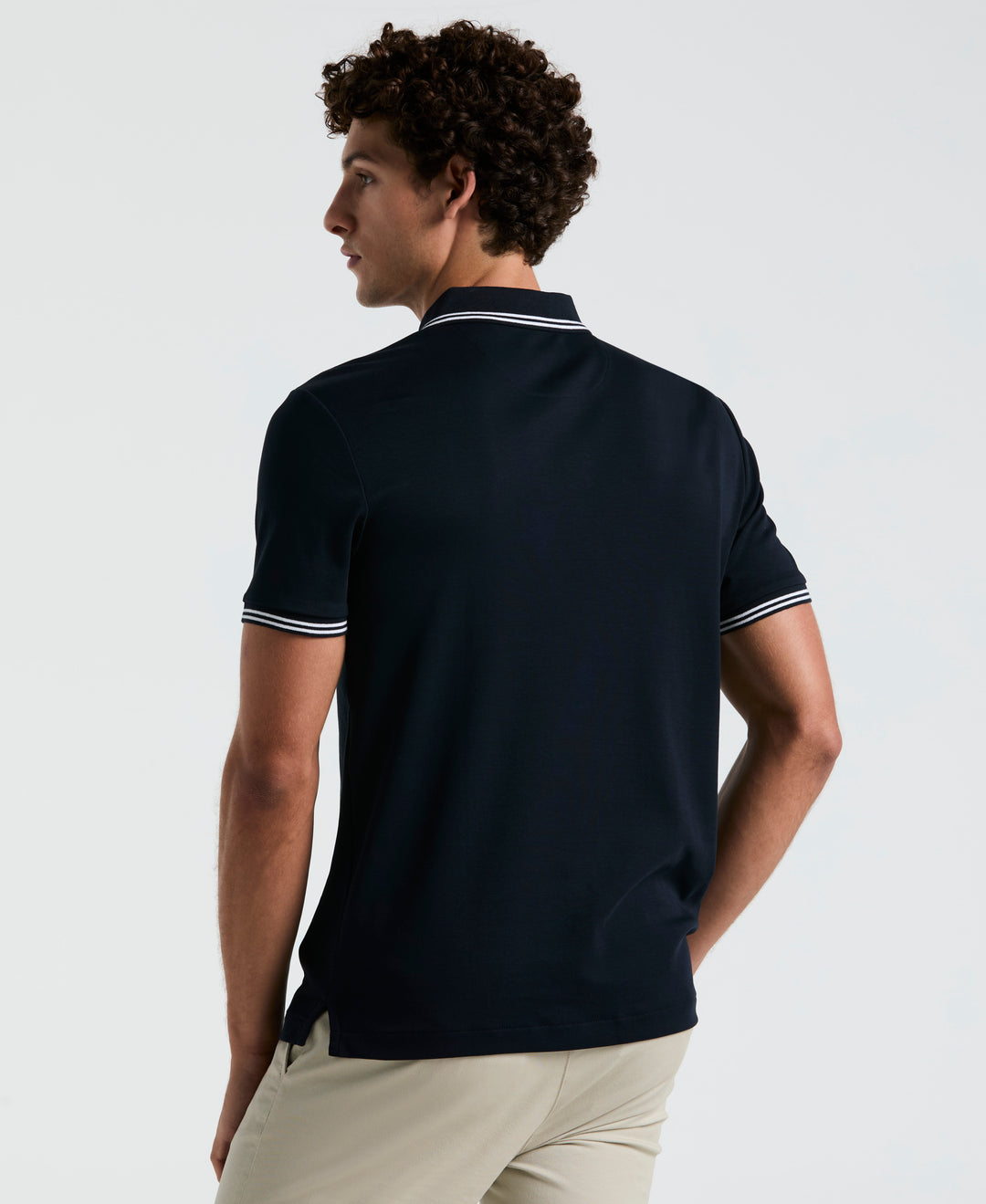 Organic Interlock Tipped Polo (Dark Sapphire) 