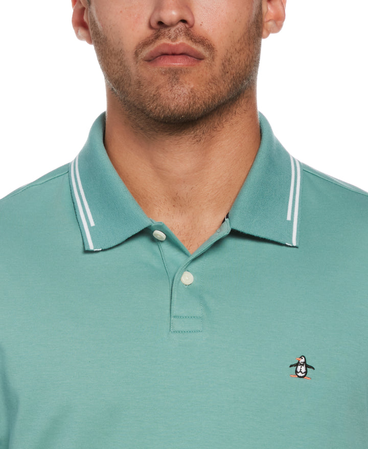 Organic Interlock Tipped Polo (Oil Blue) 