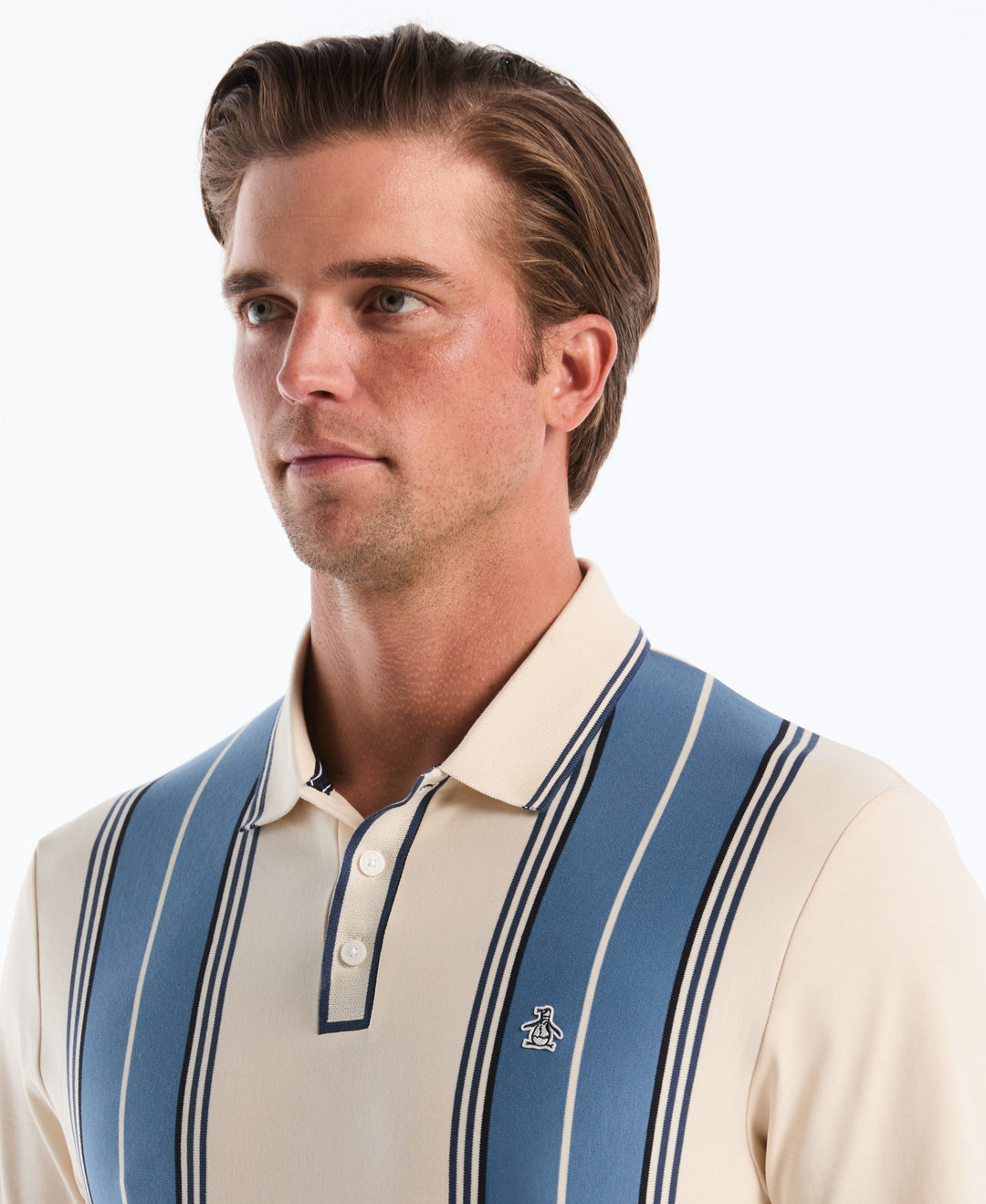 Organic Cotton Vertical Stripe Polo (Birch) 