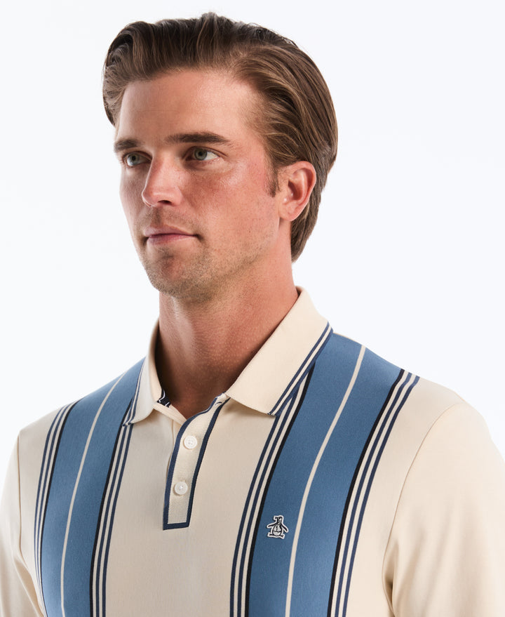 Organic Cotton Vertical Stripe Polo (Birch) 