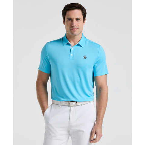 Original Block Design Short Sleeve Golf Polo Shirt (Aquarius) 