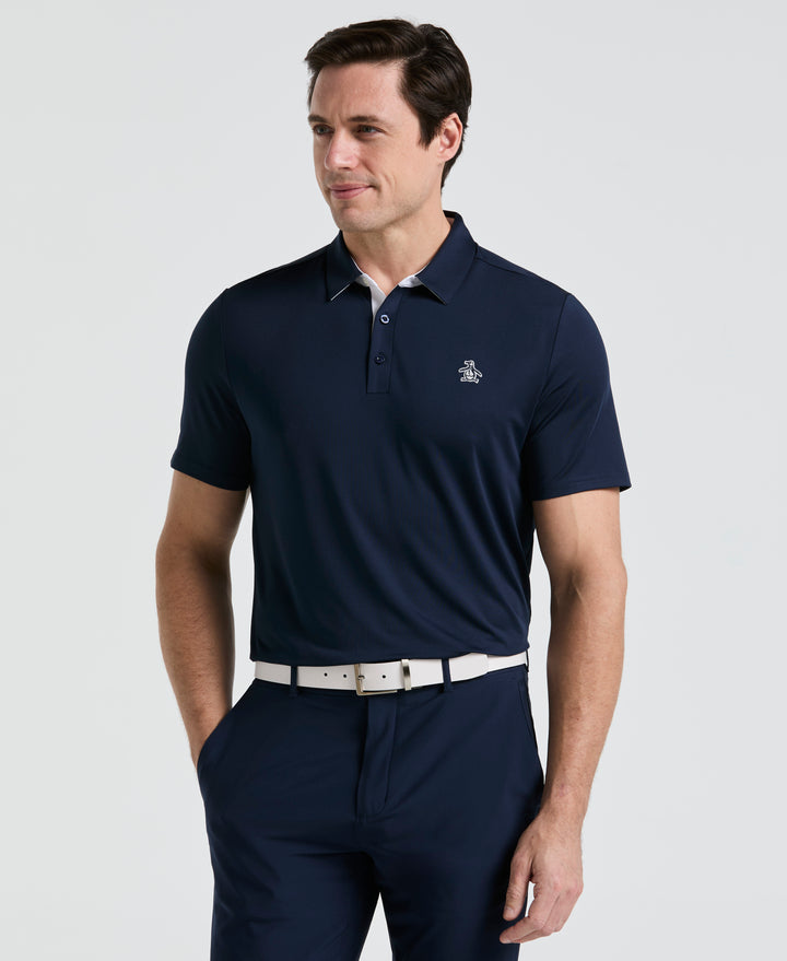 Original Block Design Short Sleeve Golf Polo Shirt (Black Iris) 