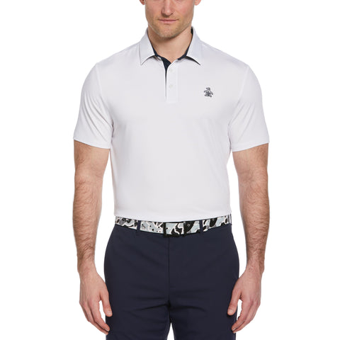 Original Block Design Short Sleeve Golf Polo Shirt (Bright White) 