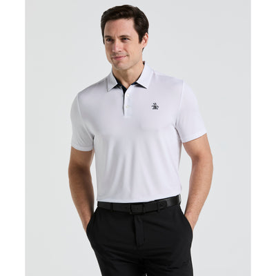 Original Block Design Short Sleeve Golf Polo Shirt (Bright White)