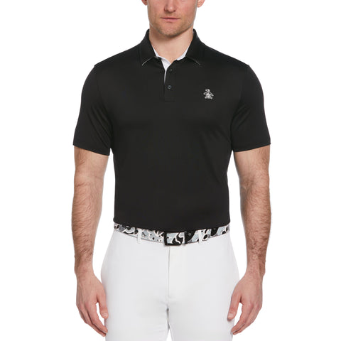 Original Block Design Short Sleeve Golf Polo Shirt (Caviar) 