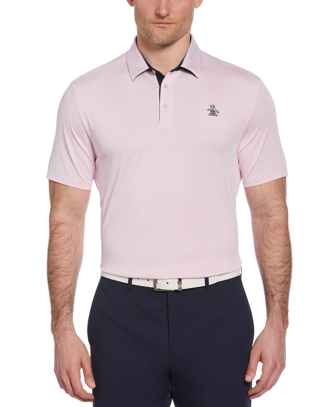 Original Block Design Short Sleeve Golf Polo Shirt (Gelato Pink) 