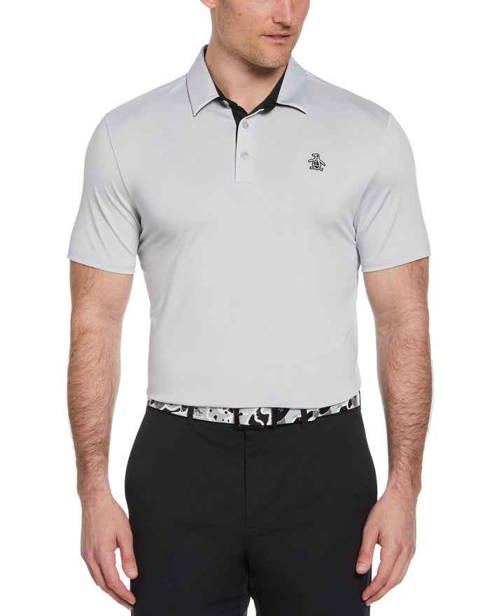 Original Block Design Short Sleeve Golf Polo Shirt (Gray Dawn) 