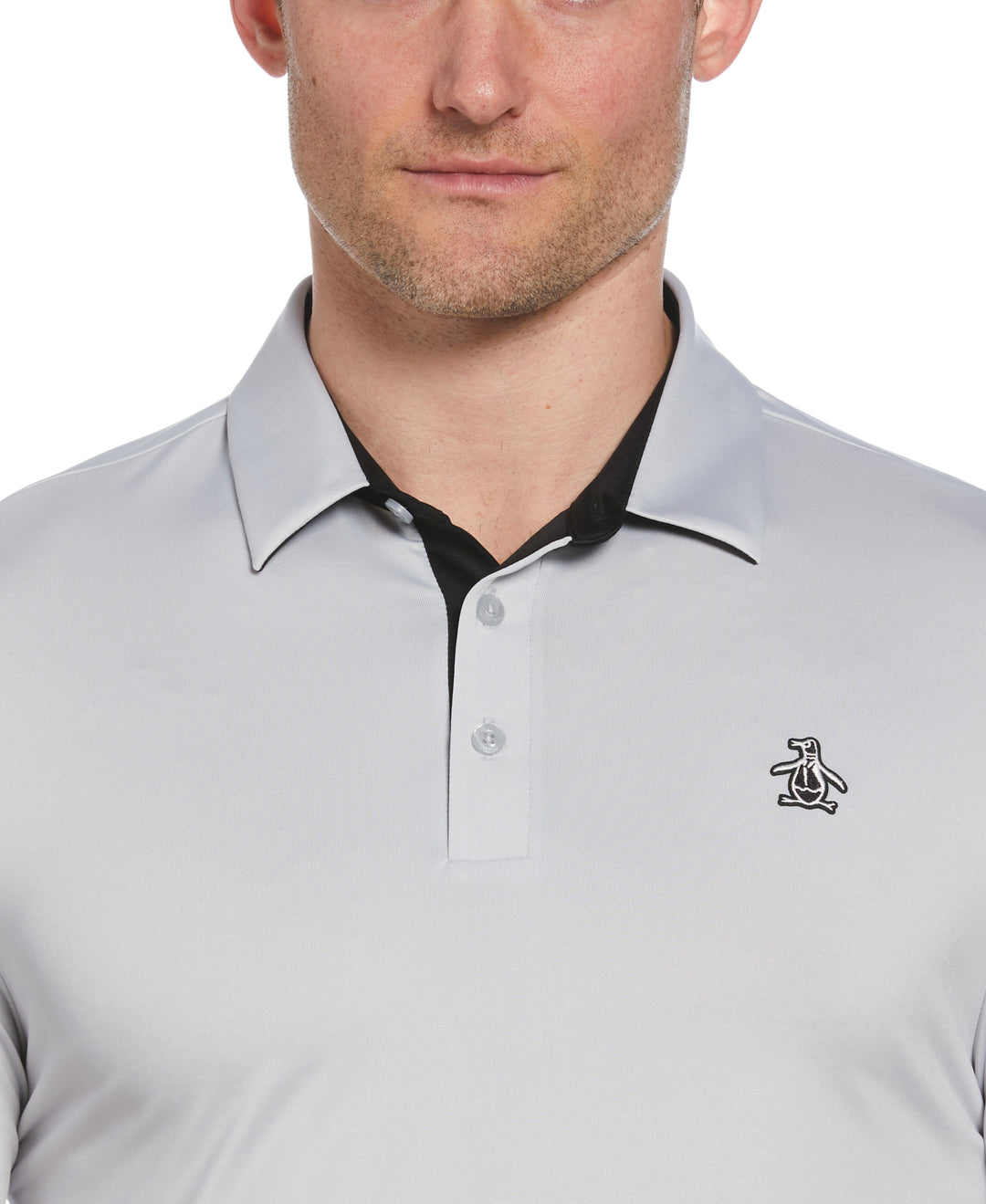 Original Block Design Short Sleeve Golf Polo Shirt (Gray Dawn) 