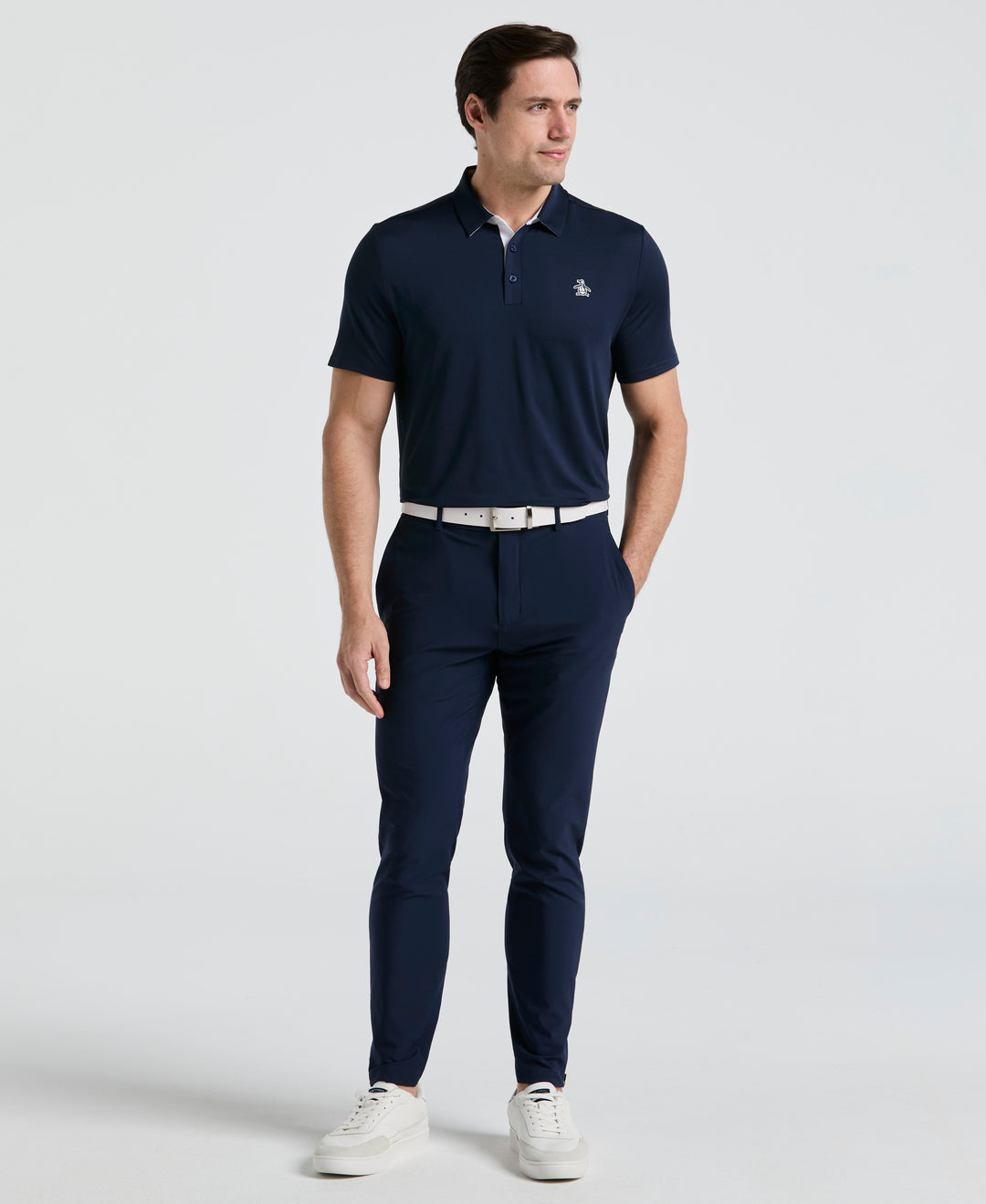 Original Block Design Short Sleeve Golf Polo Shirt (Black Iris) 