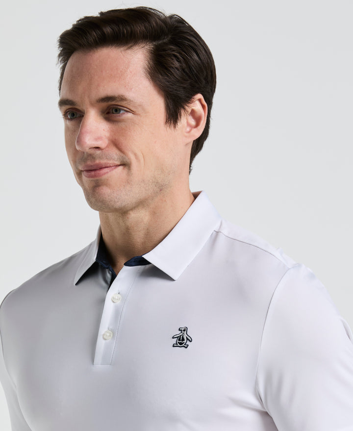Original Block Design Short Sleeve Golf Polo Shirt (Bright White) 
