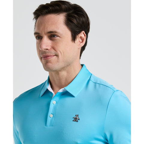 Original Block Design Short Sleeve Golf Polo Shirt (Aquarius) 