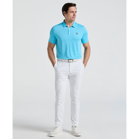 Original Block Design Short Sleeve Golf Polo Shirt (Aquarius) 