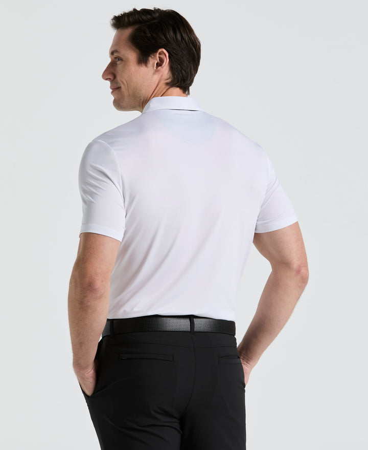 Original Block Design Short Sleeve Golf Polo Shirt (Bright White) 