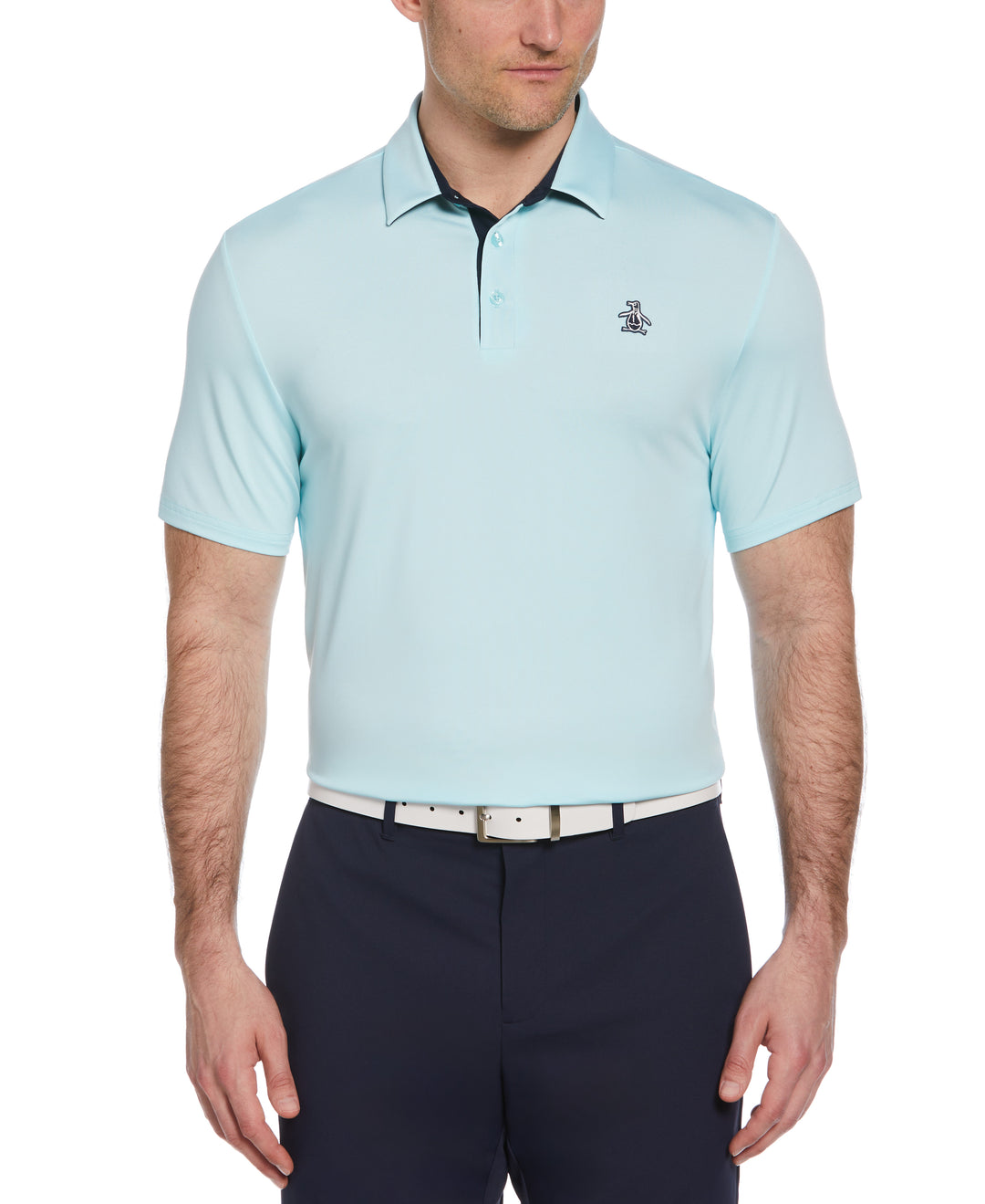 Original Block Design Short Sleeve Golf Polo Shirt (Tanager Turquoise) 